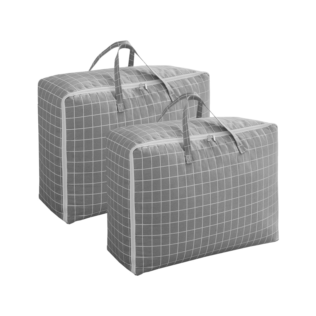NNEAGS Grey Plaid Luggage Bag - Large Storage Double Zipper Design - Rosetta Creative Boutique